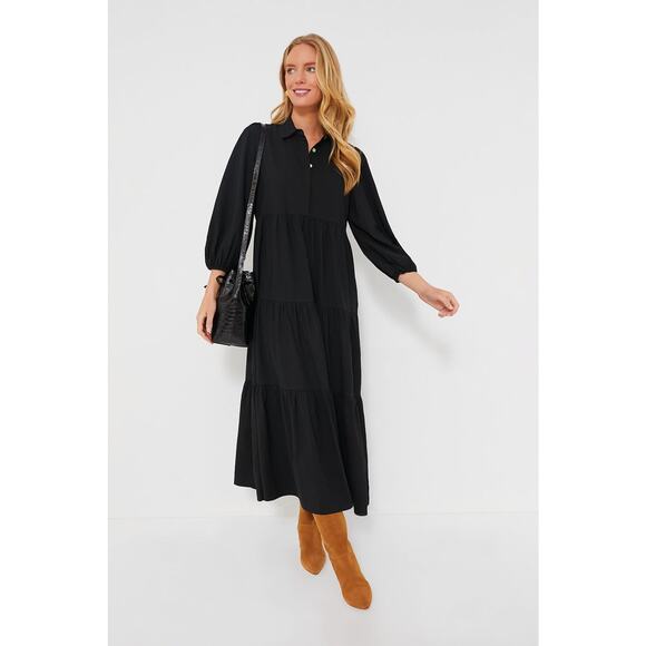 POMANDER PLACE Black Crepe Mabel Maxi Dress Size XL NWT Retail $148 Tuckernuck - Picture 7 of 8